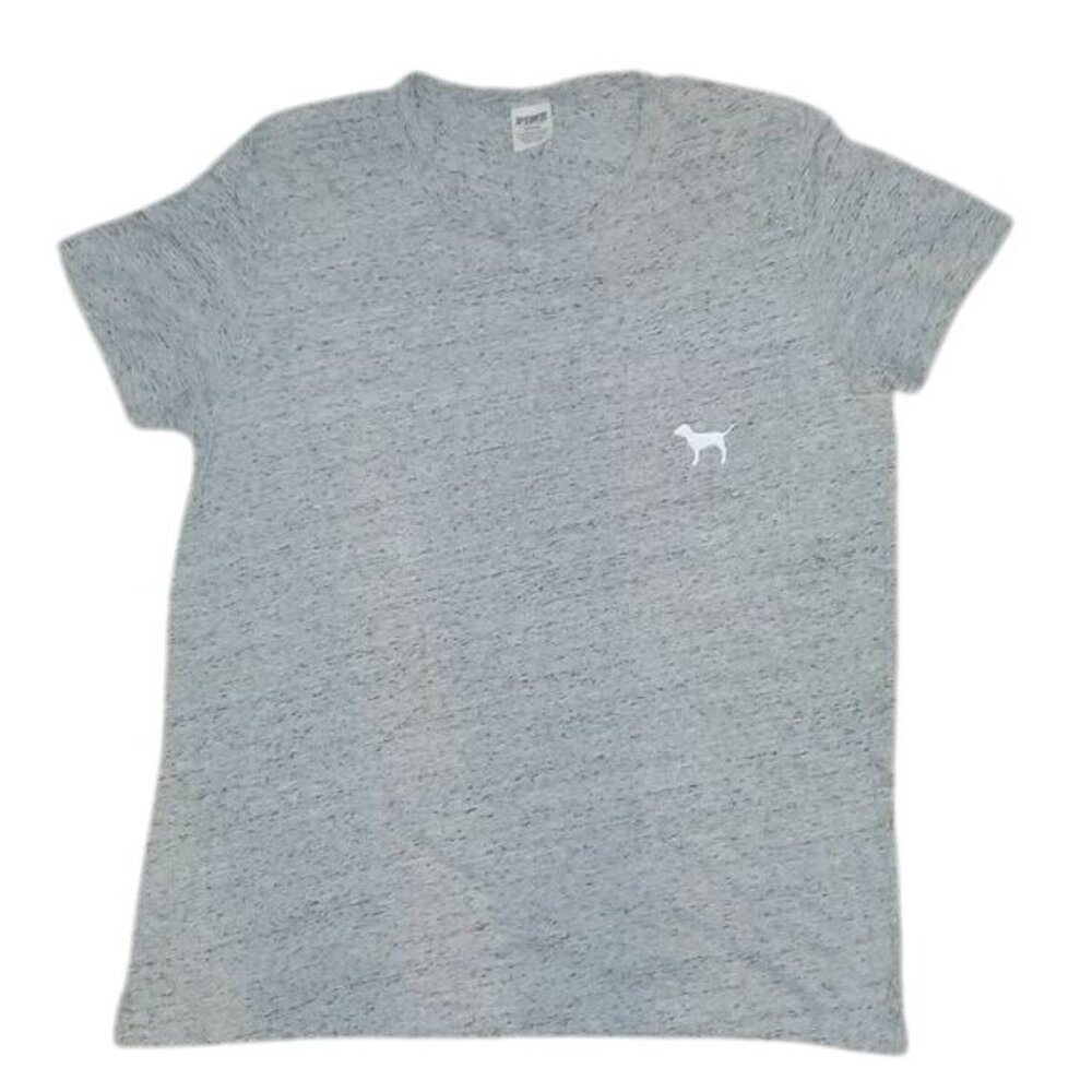 PINK Victoria's Secret Heathered Gray Oversized Crewneck T-shirt - Picture 2 of 5